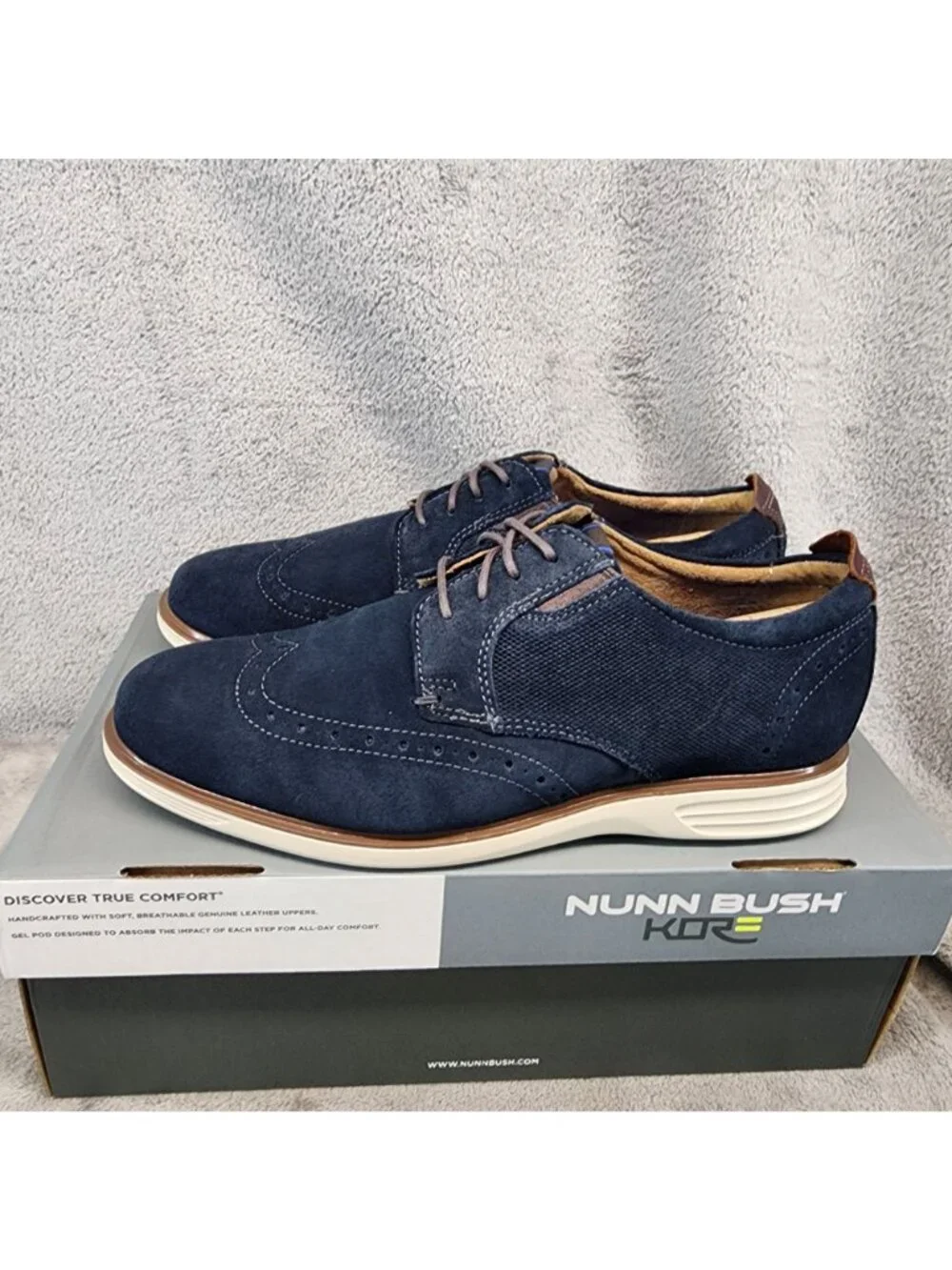 Nunn Bush Shoes Mens Size 8 Navy Blue New Haven Lace Up Oxford *NWT*